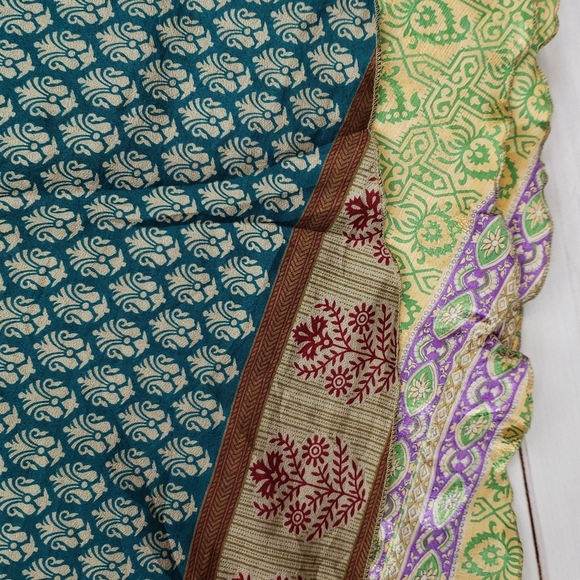 Darn Good Yarn Sari Silk Wrap Skirt Tea XL/Plus - Picture 8 of 16